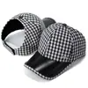 Nova Boina de Baseball Pied-de-poule Outono e Inverno Estilo Coreano Aba Rígida Moda Feminina Top Aberto Atrás para Rabo de Cavalo Chapéu com Viseira Comércio Exterior Transfronteiriço