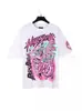 Rua Principal Hip Hop Grafite Rua Transfronteiriça Comércio Exterior Casual Americano Desenho Animado Estampa de Letras Camiseta de Manga Curta Moda Masculina e Feminina