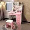 Amazon Más Vendido Transfronterizo Tocador Mesa de Tocador con Espejo Habitación Moderna Simple Apartamento Pequeño Tocador de Celebridad de Internet