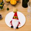 Decoraciones Navideñas Transfronterizas Qihang Vajilla Juego de Cubiertos Muñeco sin Rostro Decoración de Mesa para el Hogar Juego de Cubiertos Enano