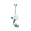 Entrega Directa de Fábrica Anillos de Ombligo de Moda con Estrella y Luna Incrustadas a Mano, Anillos de Ombligo de Piedra Ojo de Gato Super Brillante, Joyería para Piercing de Ombligo