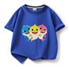 Roupas de Bebê Tubarão Camiseta de Manga Curta para Meninos Algodão Puro Verão 2024 Novo Estilo Manga Curta para Meninas Roupas de Verão Infantis Camiseta