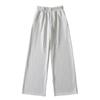 Otoño e Invierno chica caliente europea y americana nuevo cintura elástica encaje encaje pantalones de pierna ancha pantalones abertura cintura alta suelto casual recto