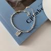 Design de nicho irregular metal prata quebrada pulseira de amor feminina Coreia do Sul personalidade simples pulseira de temperamento versátil
