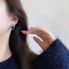 Aretes de Imitación de Cristal Color Mar Naranja, Aretes Estilo Chanel, Aretes de Color Champaña para Verano, Joyería con Aguja de Plata 925, Elementos Geométricos