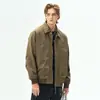 Jaqueta de Lapela Masculina Primavera e Outono Marca Tendência Planky Bonita Top Moda Adolescente Versátil Cor Sólida Casual Jaqueta com Zíper