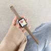 Correa de Piel Genuina con Patrón de Cocodrilo de Cintura Pequeña Adecuada para Apple Watch 6789 Generación iWatch S10 S11 Correa de Muñeca de Cuero