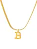 Collar de Acero Inoxidable con Colgante de Letra Inicial Ins Transfronterizo Chapado en Oro de 18K Cadena para el Cuello Impermeable Joyería de Alta Gama Estilo Pareja