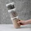 Frasco Sellado para Alimentos Frasco Grande de Plástico Transparente para Comida de Gato Frasco para Leche en Polvo Caja de Almacenamiento de Granos para Cocina Frasco de Almacenamiento