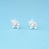 Plata Pura 999 Electrochapado de Precisión Colgante Unicornio Rosa con Epoxi Colgante Pony Pulsera de Cristal DIY Accesorios de Plata