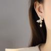 Dulce chica súper hada aguja de plata S925 aretes vintage de mariposa sueño púrpura aretes de temperamento de perla de agua dulce suave