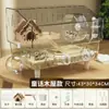Jaula para Hámster Extra Grande Villa de Lujo Acrílico Seda Dorada Transparente Espacio Especial para Cría Mascota Pequeña Casa Grande