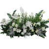 Mori White set de escena de boda fresca floral flor artificial flor de camino punto de fondo escenario arreglo de bienvenida