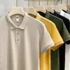 Camisa Polo para Hombre Verano Nueva Camiseta de Manga Corta para Hombre Color Sólido Versátil Camiseta con Cuello Polo Casual Atractiva