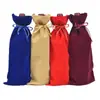 En stock Bolsa de Terciopelo Color Vino Tinto Bolsa de Regalo para Vino Bolsa para Cata a Ciegas de Vino Bolsa de Cordón de Alta Gama Bolsa para Botella