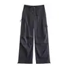 Pantalones Cargo con Lazo para Mujer, Estilo Delgado de Otoño, Pantalones Casuales Elegantes de Pierna Recta, Cintura Alta Adelgazantes Estilo Americano, Pantalones Deportivos de Secado Rápido