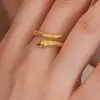 Anillo de Serpiente de Ojos Verdes para Mujer, Moda y Único Estilo Ins Diseño de Nicho, Anillo Abierto Ajustable Exquisito