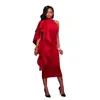 Moda Europeia e Americana Nova para Primavera/Verão 2024 Vestido Bodycon Sexy Justo com Babados, Vestido de Gala para Reunião Anual