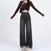Jeans Rectos de Pierna Ancha de Moda Callejera Talla Grande con Forma de Pera para Chicas Gorditas, Pantalones de Pierna Ancha de Cintura Alta con Nuevo Diseño Otoño 2025