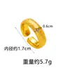 Anillo de alta calidad bañado en oro estilo antiguo, anillo vintage con forma de calabaza incrustado de diamantes cepillado, oro de imitación simple que no se decolora, joyería de Yiwu