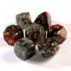 Nuevo Juego de Dados de Mesa Dungeons & Dragons Más Vendido, Set de 7 Piezas con Dados Multifacéticos de Piedra de Sangre Africana para Dnd Rpg