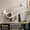 Toallero con ventosa para baño, montado en la pared sin perforaciones, de una y doble capa, estante de almacenamiento para baño, barra colgante para ventilación de toallas