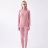 Roupa Térmica Leve 240g Super Elástica Feminina Gola Alta/Baixa Conjunto, Veludo Alemão Roupa Térmica de Aquecimento Rápido