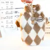 Roupas para Cachorro, Roupas de Outono e Inverno, Jaqueta de Lã com Zíper Fashion em Forma de Diamante para Gatos, Cães Pequenos, Roupas para Pets Teddy