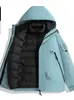 Forro de plumón de algodón Chaqueta Exterior Tres en Uno Ropa de Abrigo para Mujer Traje de Montañismo para Hombre Cortavientos Impermeable con Capucha 26 Nuevo Estilo