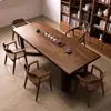 Mesa de Chá de Madeira de Nogueira Sul-Americana Nova Mesa de Chá Zen Chinesa Mesa de Chá para Sala de Chá de Escritório Reunião e Negociação Combinação de Mesa de Chá e Cadeiras
