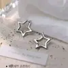 Pendientes de plata de ley 925 con forma de aguja y estrella, joyería para mujer de diseño nicho, pendientes de estilo popular 2025, lujo ligero con un toque de alta gama