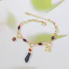 Pulseira Estilo Boêmio Olho de Hórus Elefante, Cobre Que Não Desbota, Banhada a Ouro 14K, Empilhável