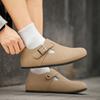 Zapatillas de Media Piel Birkenstock Estilo Británico Suela Gruesa para Hombre Calzado de Otoño para Ponerse Fácil Zapatos de Frijol Perezoso Moda Dropshipping