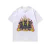 Marca de Streetwear Europeia e Americana Colete Estampa Doberman Vintage Lavado Solto Peso Pesado Algodão Puro Manga Curta Camiseta Masculina Transfronteiriça