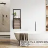 Estante de Almacenamiento para Toallas de Baño Amazon, Elegante y Sencillo Estante Cuadrado de Tubo Montado en la Pared con Barra de Toalla de Madera