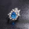 Celebridad de internet en vivo venta caliente Nuevo zafiro artificial brillante ovalado anillo abierto colgante collar femenino traje