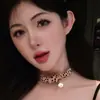 Noche Larga Lencería Romántica Sexy Hueco con Tirantes Sujetador de Tres Puntos Estampado de Leopardo Body Uniforme 2091