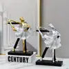 Estátua Pequena de Bailarina Menina Estilo Moderno Escandinavo Arte de Nicho Artesanato de Luxo Leve Enfeites Decoração de Casa