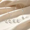 Collar Cruzado Europeo y Americano de Plata S925 Sol, Luna y Estrellas para Mujer, Cadena de Clavícula en Capas de Piedra Lunar Estilo Francés Suave, En Stock