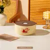 Tazón de Cerámica de Grado Alimenticio con Tapa, Juego de Tres Piezas, Lonchera para Microondas, Caja para Frutas, Tazón para Fideos Instantáneos, Caja de Regalo, Regalo Souvenir