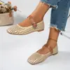 Sapatos Mary Jane Plus Size em Estoque~Mary Janes com Design Vazado no Cabedal, Sapatos Elegantes Simples e Versáteis para o Dia a Dia e Saídas