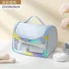 Nueva Bolsa Cosmética Transparente Simple de Gran Capacidad Bolsa de Almacenamiento Portátil para Viajes Estuche Grande para Lápices de Estudiante Portátil