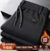 Pantalones Deportivos para Hombre Otoño e Invierno Rectos Sueltos Casuales de Invierno con Forro Polar Engrosados Talla Grande Cálidos para Hombres de Mediana Edad
