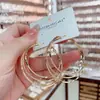 Pendientes de Metal Geométricos de Tres Anillos Estilo Europeo y Americano para Mujer, Nicho de Alto Temperamento, Pendientes de Aguja de Plata de Celebridad de Internet, Pendientes Versátiles