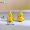 Collar con Colgante de Calabaza Maciza Martillada Estilo Antiguo de Moda para Mujer de Xiaohongshu, Cadena Larga Duradera para Suéter de Clavícula