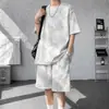 Conjunto Casual Deportivo Tie-Dye para Hombre, Nuevo Tendencia de Verano Holgado Versátil Simple Juvenil Manga Corta Shorts Un Conjunto