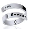 Anillo de doble capa Huajie wish con letras de moda japonesa y coreana, anillo abierto ajustable con letras