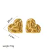 Pendientes de Acero Inoxidable Versátiles de Moda con Corazón de Lava de Oro de 18K Clavijas Irregulares en Forma de Corazón para Mujer