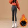 Leggings de maternidad para otoño e invierno, forrados de polar, engrosados, talla grande, pantalones de algodón para mujeres embarazadas, ropa exterior para mujer para primavera, otoño e invierno