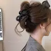 Pinza para el pelo de lazo estilo coreano para cabello voluminoso, pinza para el pelo con forma de corazón para la parte trasera de la cabeza, nuevo pinza de tiburón grande 2026 accesorio para el cabello